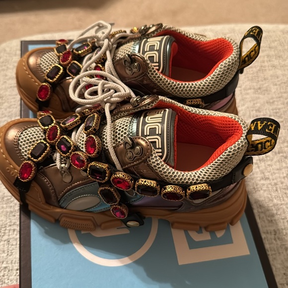 Gucci Flashtrek Crystal Metallic Sneaker boots - Picture 4 of 8